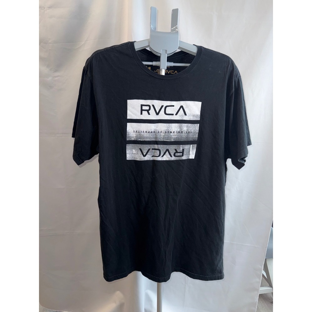RVCA Mens Artist Network Program Graphic T-Shirt Black 2XL Cotton Short Sleeve